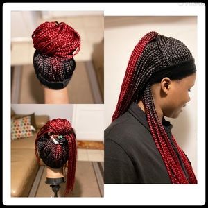 COPY - Half up/half down 3step box braid headband wig.